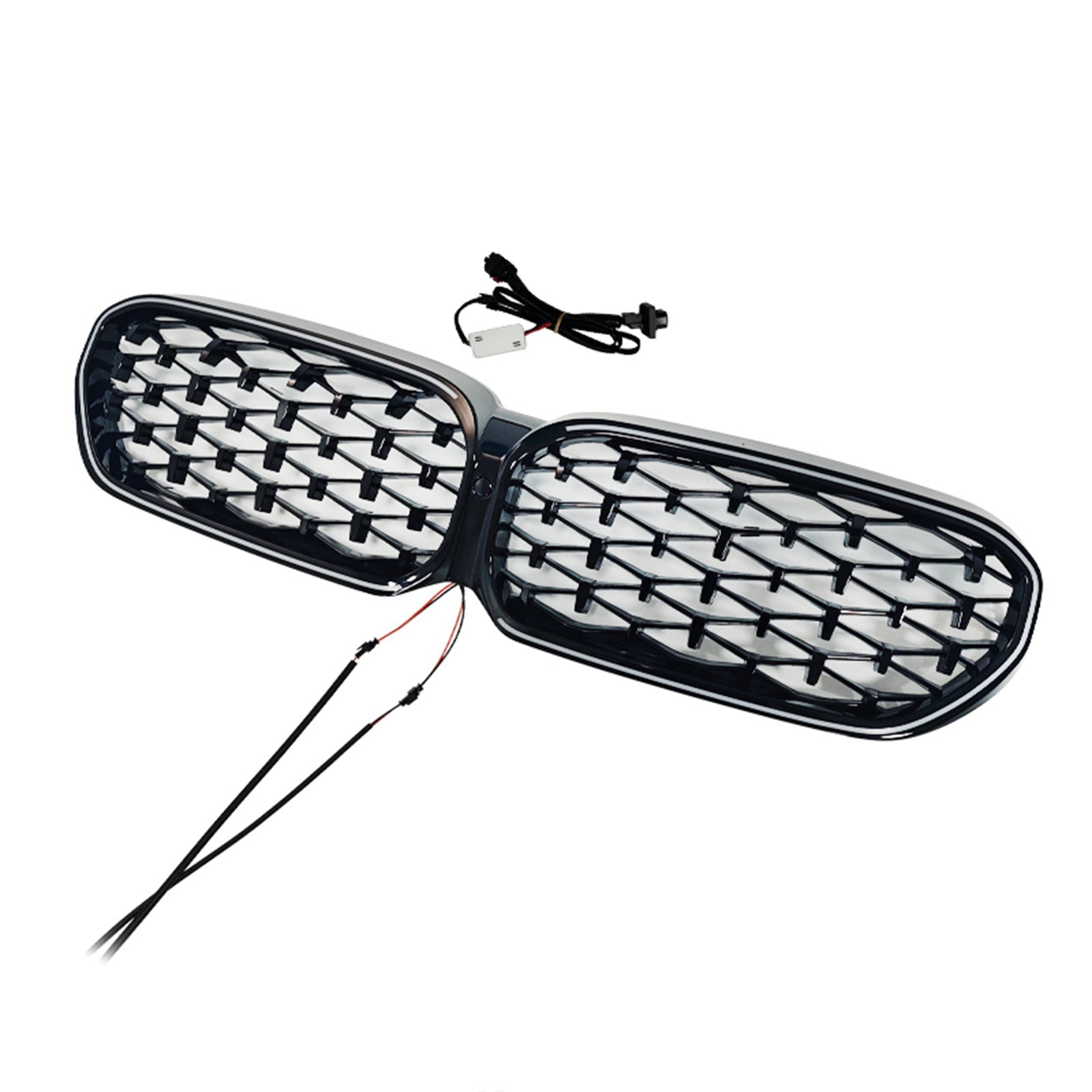 2021-2024 Fit BMW 5 Series G30 G38 Diamond Front Kidney Grill Grille Black