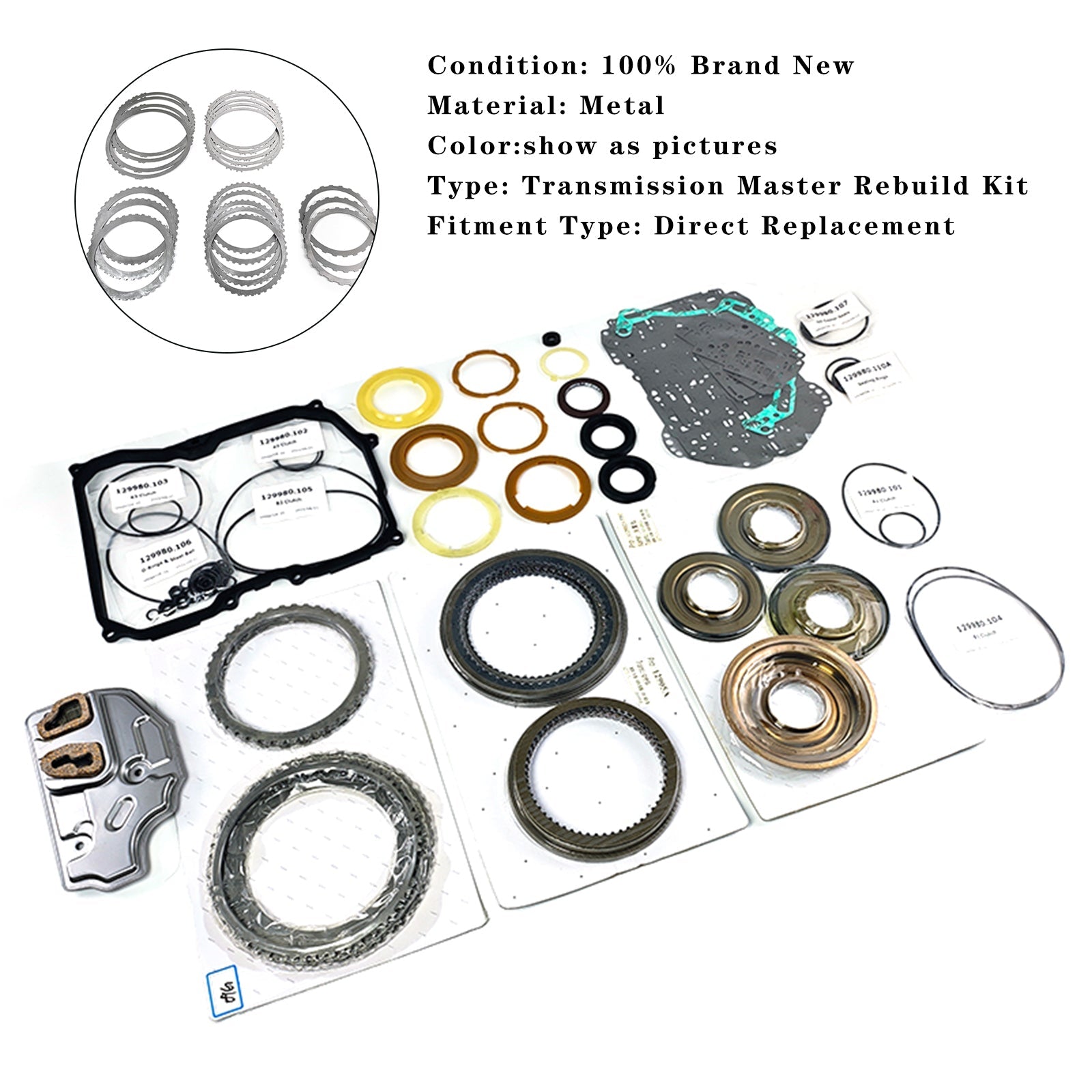 2003-2008 TOURAN (NON USA) 09G Transmissions Master Rebuild Kit Gasket Clutch Set TF60SN
