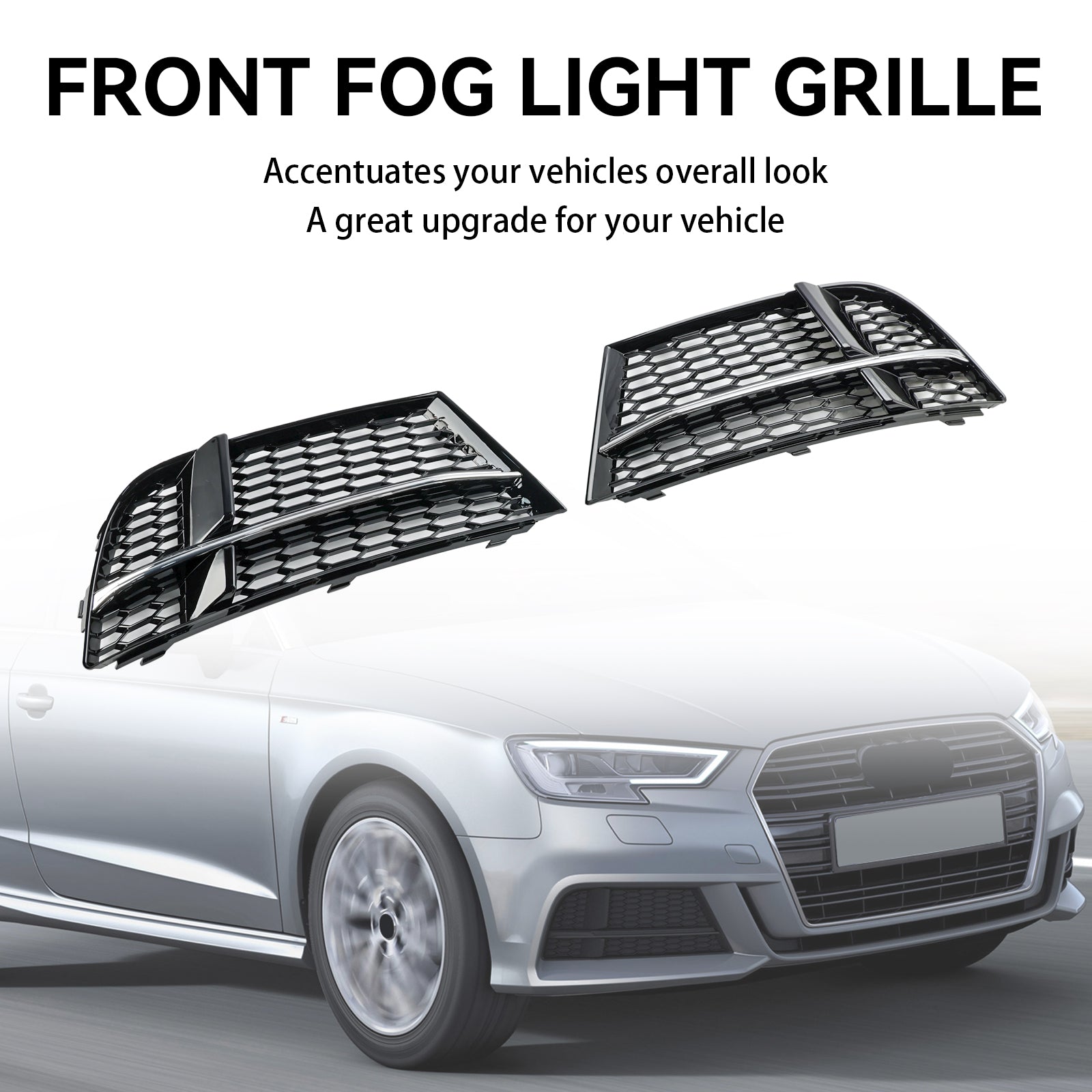 AUDI A3 S-LINE 2017-2019 8V Front Fog Light Cover Bezel Grill Grille 8V3807681AE 8V3807682Q