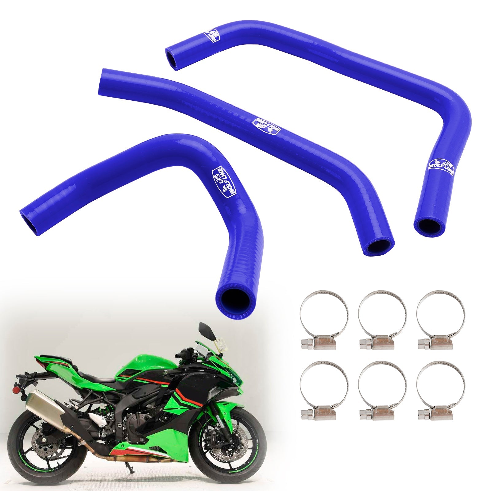 2023-2024 Kawasaki ZX4R ZX-4RR Silicone Radiator coolant Hose kit