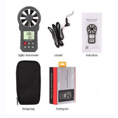 LCD Digital Anemometer Thermometer Air Flow Meter Wind Speed Gauge 0-30M/s
