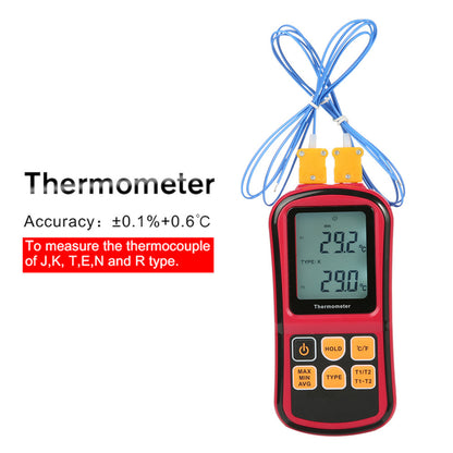 Digital Thermocouple Thermometer Temperature Dual-channel Meter Tester LCD