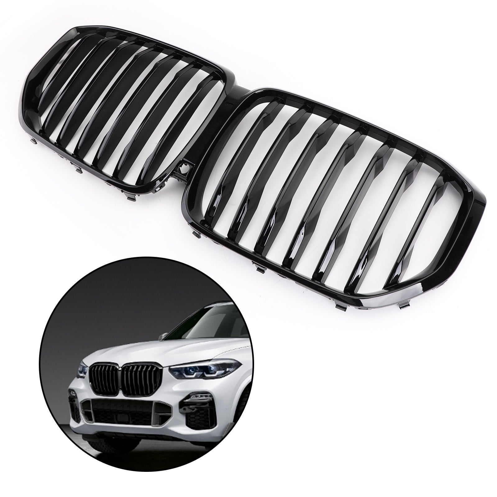 2019 BMW X5 M50d Front Kidney Grill Grille Performance Glossy Gloss Black Generic