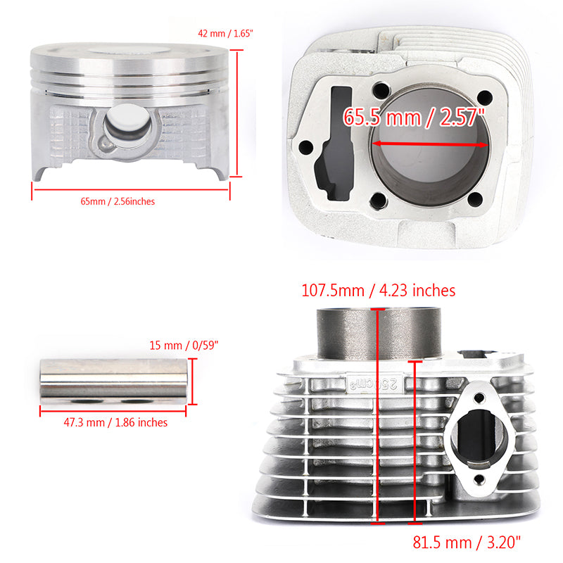 Cylinder Jug Piston Gaskets Kit 65.5mm Fit for Honda ATC200X XL200 XR200 250cc