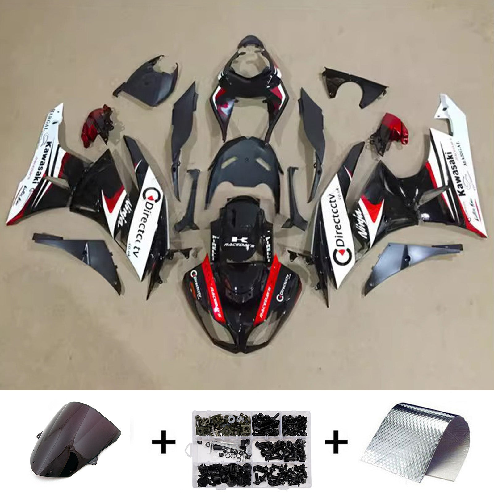 Injection Fairing Kit Bodywork Plastic ABS fit For Kawasaki ZX6R 636 2009-2012