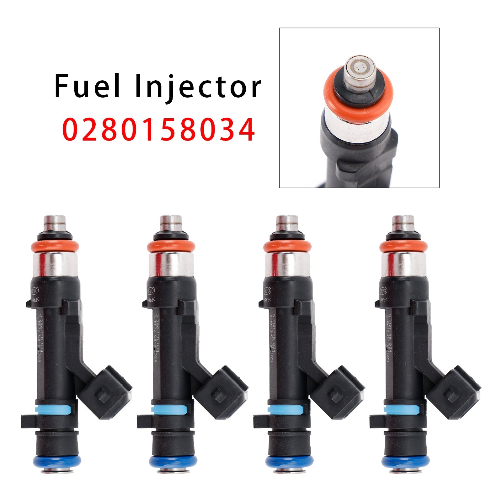 4Pcs Fuel Injector For Dacia Sandero Dokker Logan Renault Kangoo 0280158034