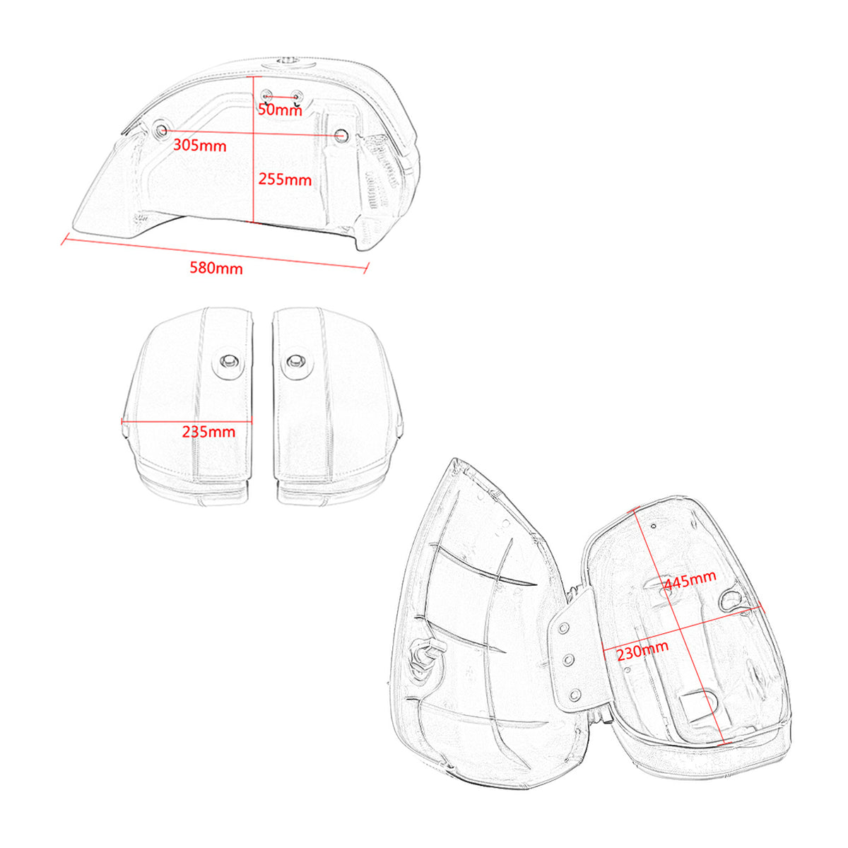 VICTORY JUDGE Universal Classic Motorcycle Hard Bags Saddlebags & Heavy Duty Mounting Kit Generic