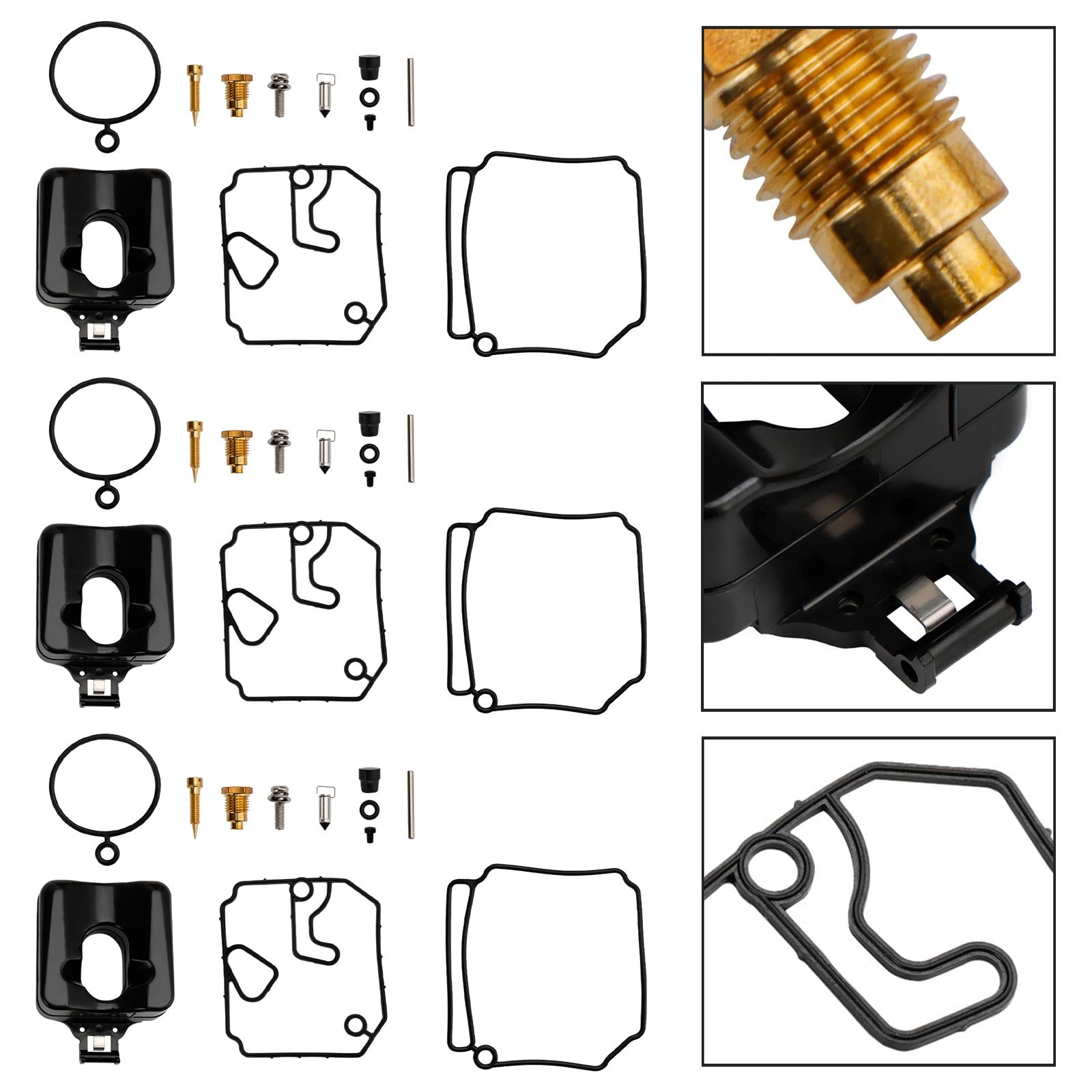 3X Carburetor Carb Rebuild Kit fit for Yamaha 2 Stroke 40HP 50HP Outboard Motor