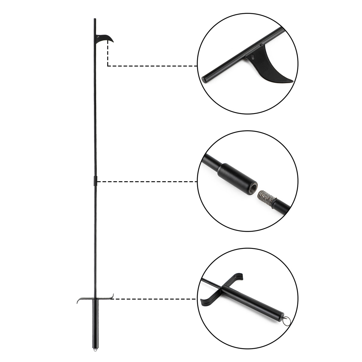 2PCS Hearth Tool Fireplace Set Fire Tools Set Campfire Tongs Fire hook Black