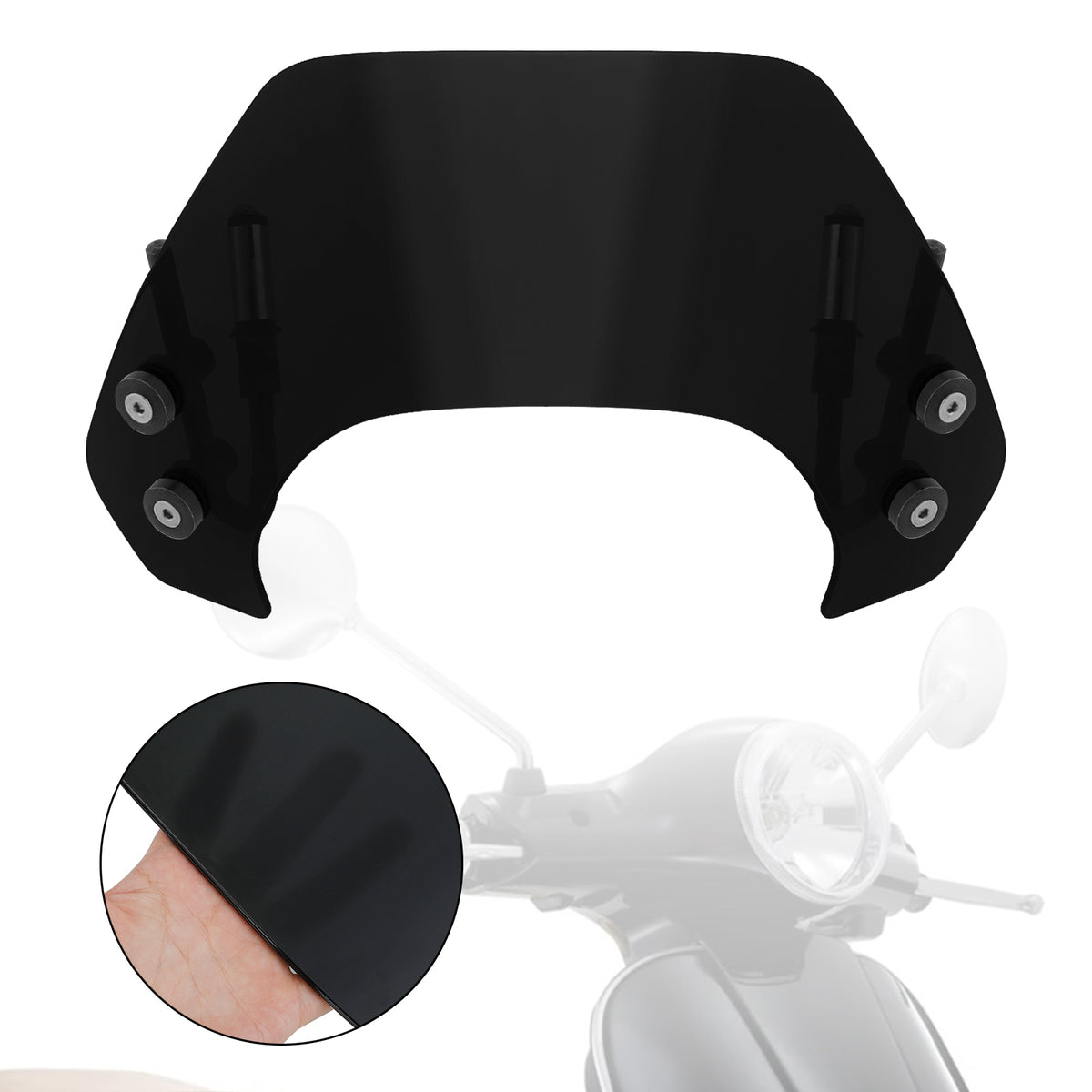 Short Motorcycle Windshield WindScreen fit for Vespa Sprint 150 2016-2023