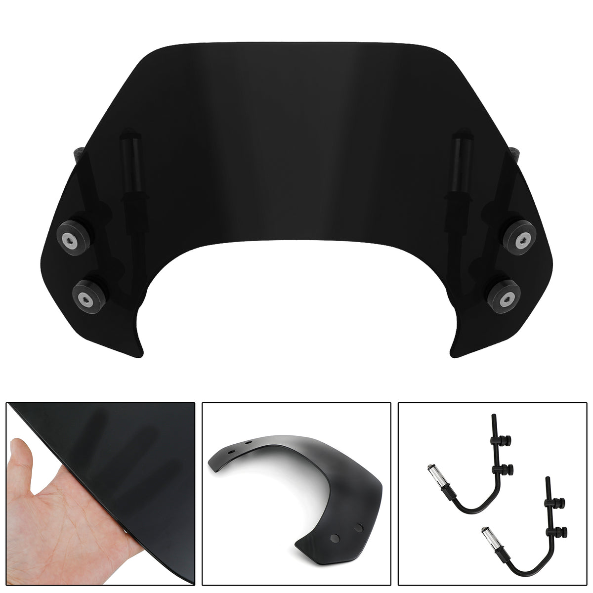 Short Motorcycle Windshield WindScreen fit for Vespa Sprint 150 2016-2023