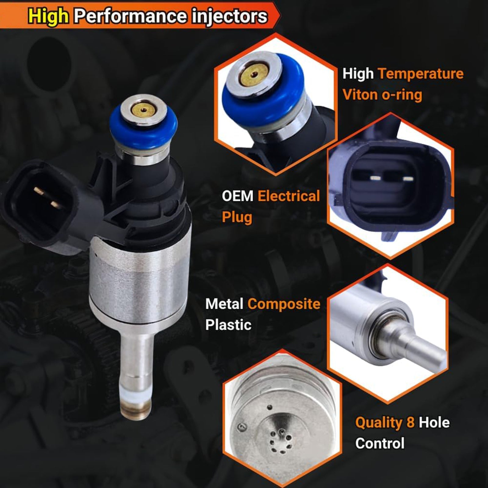 1Pcs Fuel Injector For Nissan Pathfinder Infiniti QX60 17-20 V6 3.5 16600-6KA0A