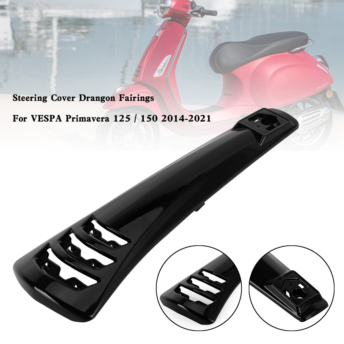 Steering Horn Cover fairing For VESPA Sprint Primavera 125/150 2014-2022 Black