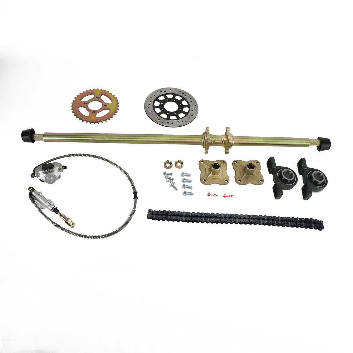 44.8" ATV Quad Go Kart Rear Live Axle Kit Sprocket Brake Wheel Hub Brake Assembly