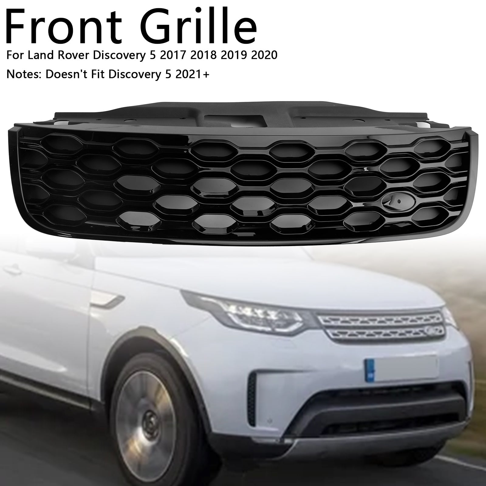 2017 2018 2019 2020 Land Rover Discovery 5 L462 Front Bumper Grill Grille Black