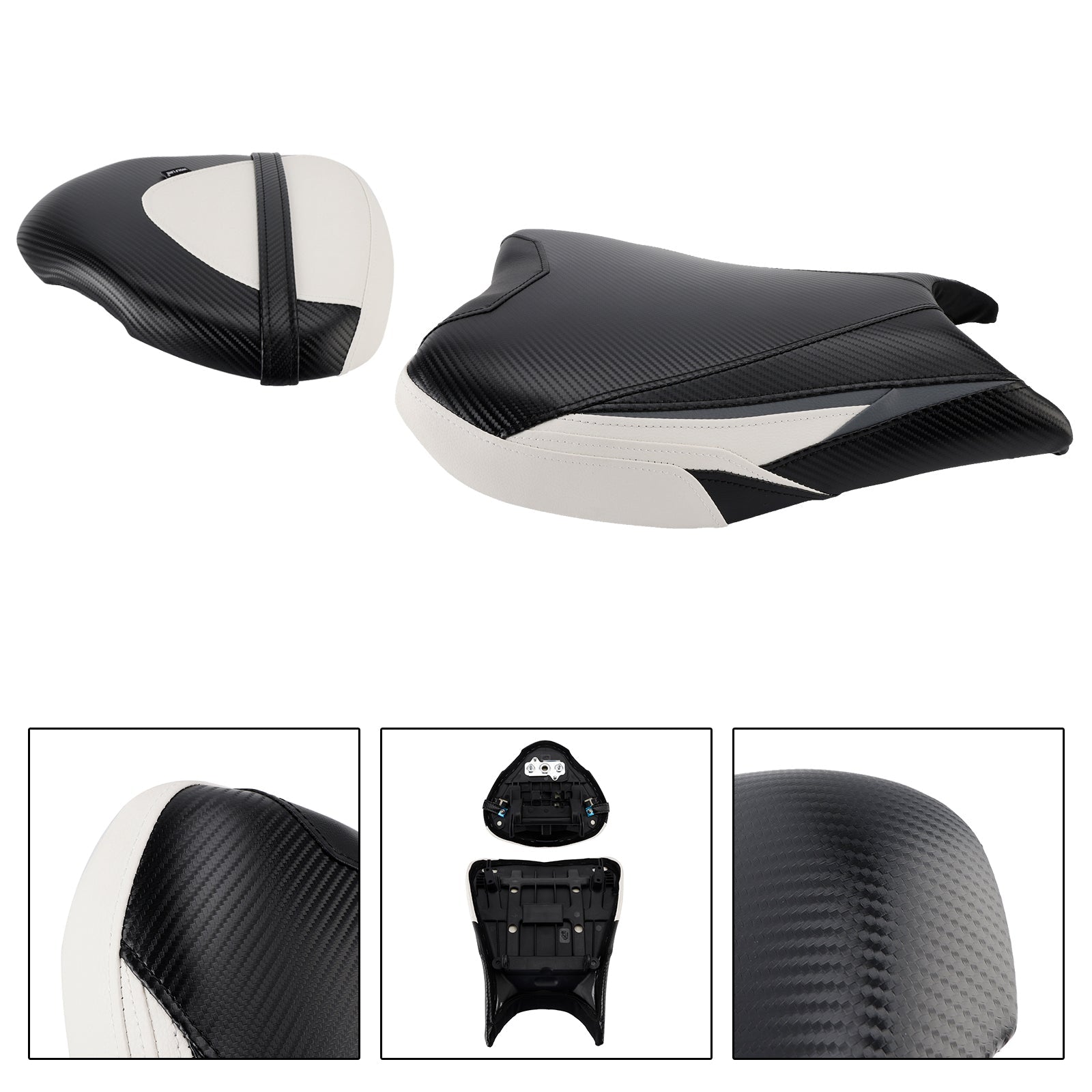 2022-2024 For Suzuki Hayabusa 1300 Lower Front W/ Rear Seat Driver Pillion White