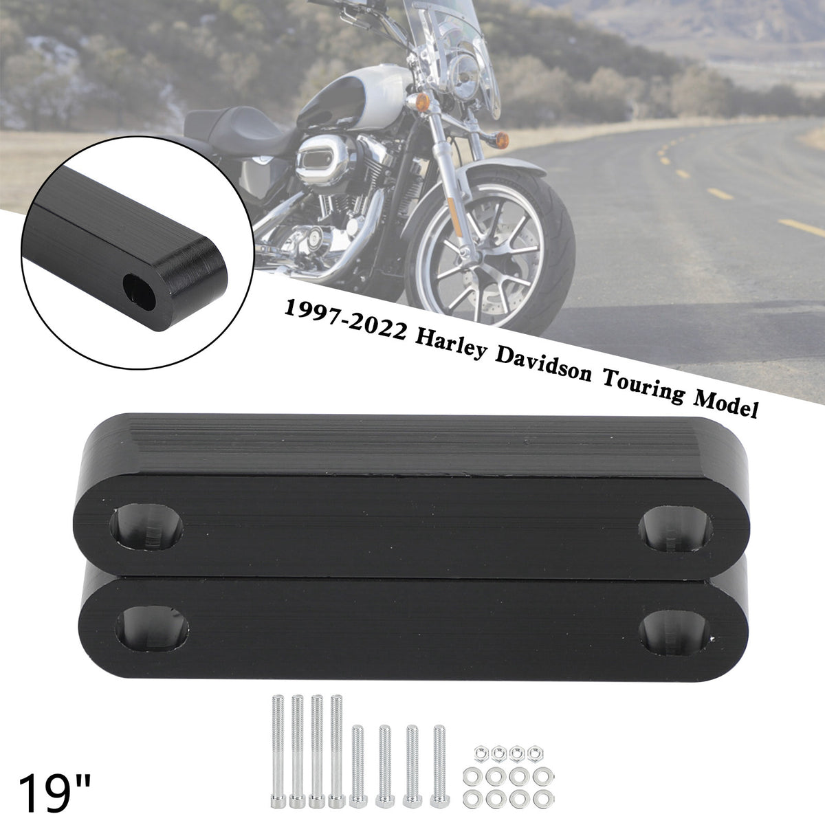 19" Plastic Front Fender Spacers For Touring Electra Street Glide Road 1997-2022