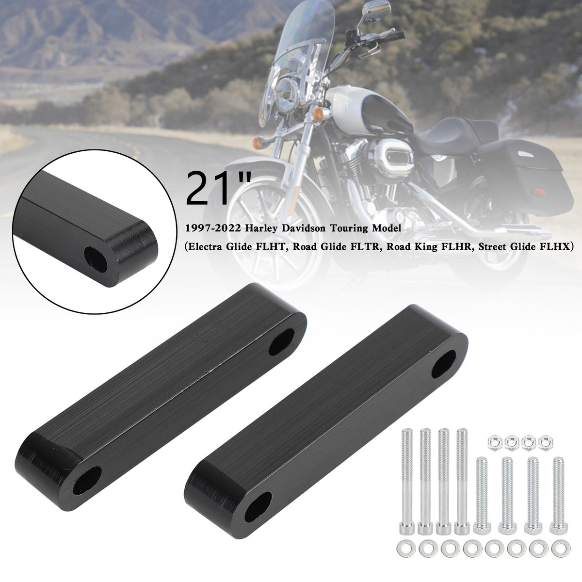 21" Plastic Front Fender Spacers For Touring Electra Street Glide Road 1997-2022