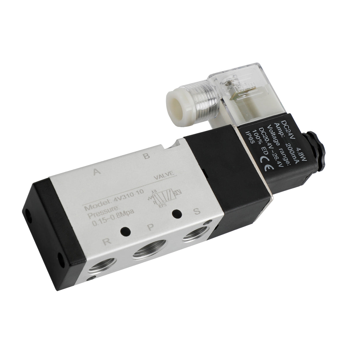 4V310-10 5 Way 2 Position PT3/8" DC 24V Pneumatic Electric Solenoid Air Valve