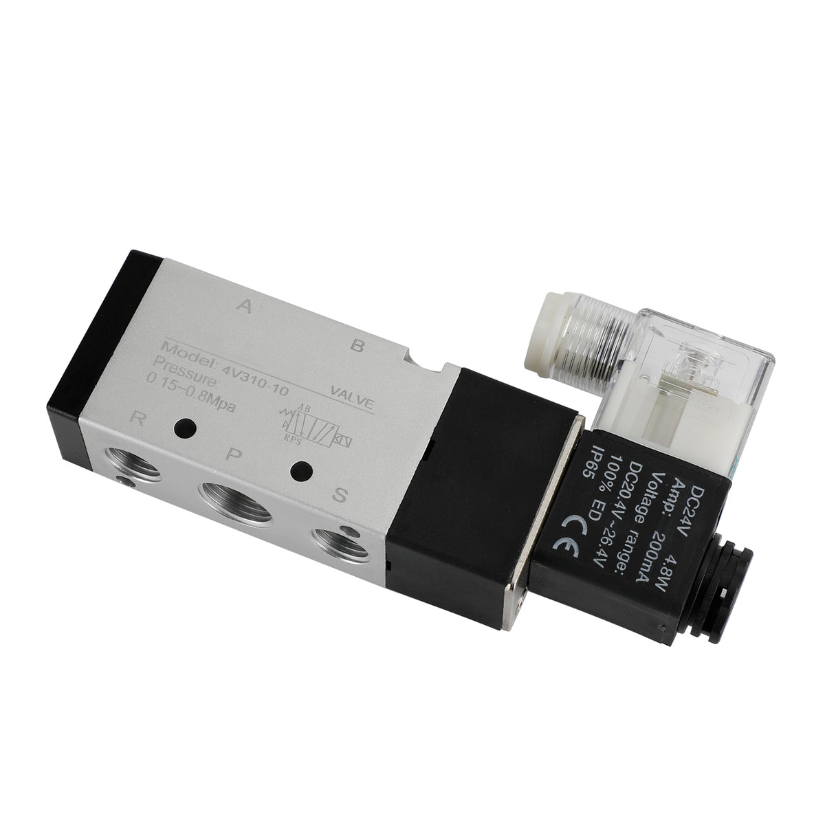 4V310-10 5 Way 2 Position PT3/8" DC 24V Pneumatic Electric Solenoid Air Valve