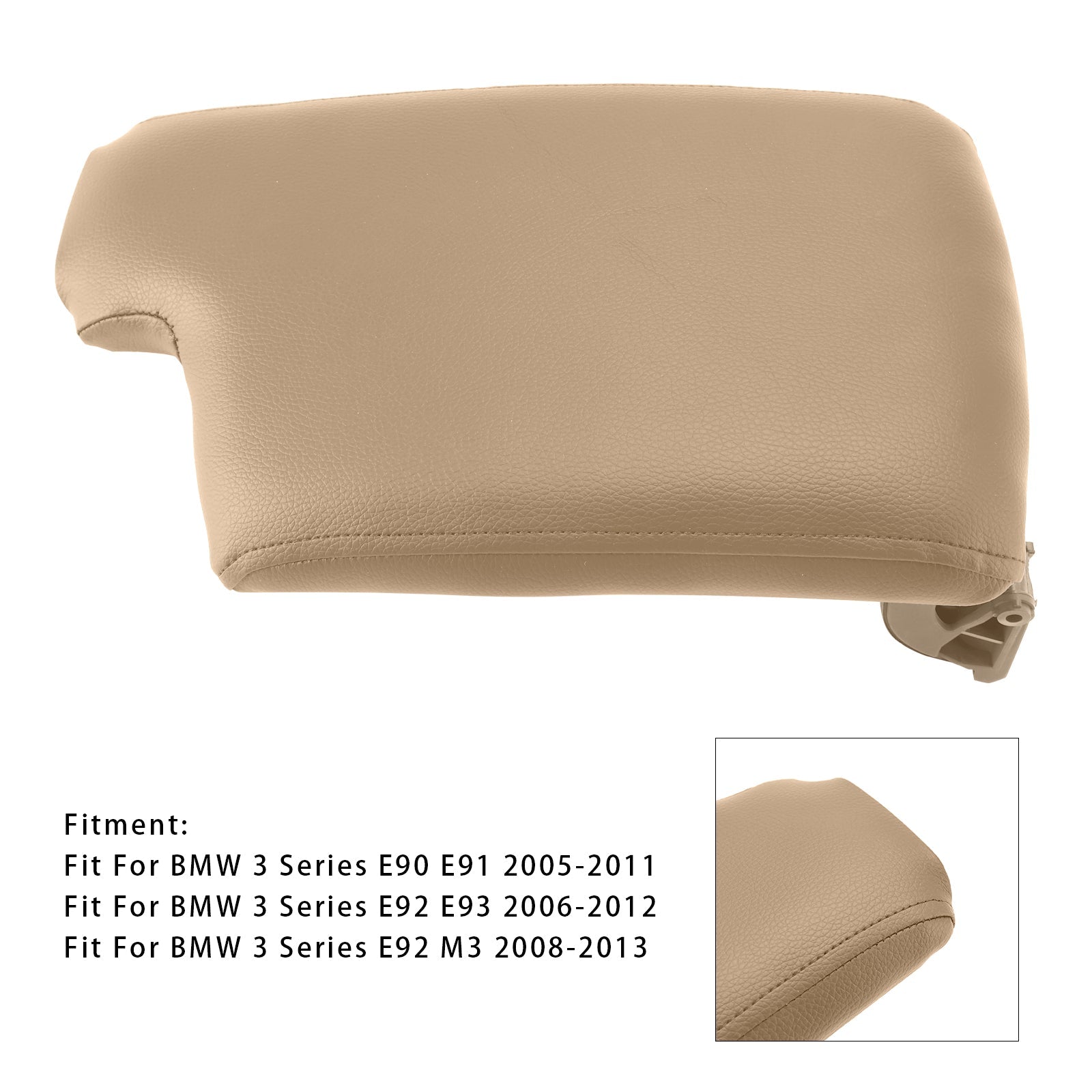 Beige Leather Armrest Centre Console Lid For BMW E90 E91 E92 E93 51169134486