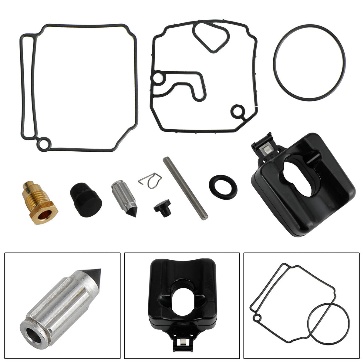 3X Carburetor Carb Rebuild Kit fit for Yamaha 3 Cyl 2.834 Bore 60HP 70HP 1992-06