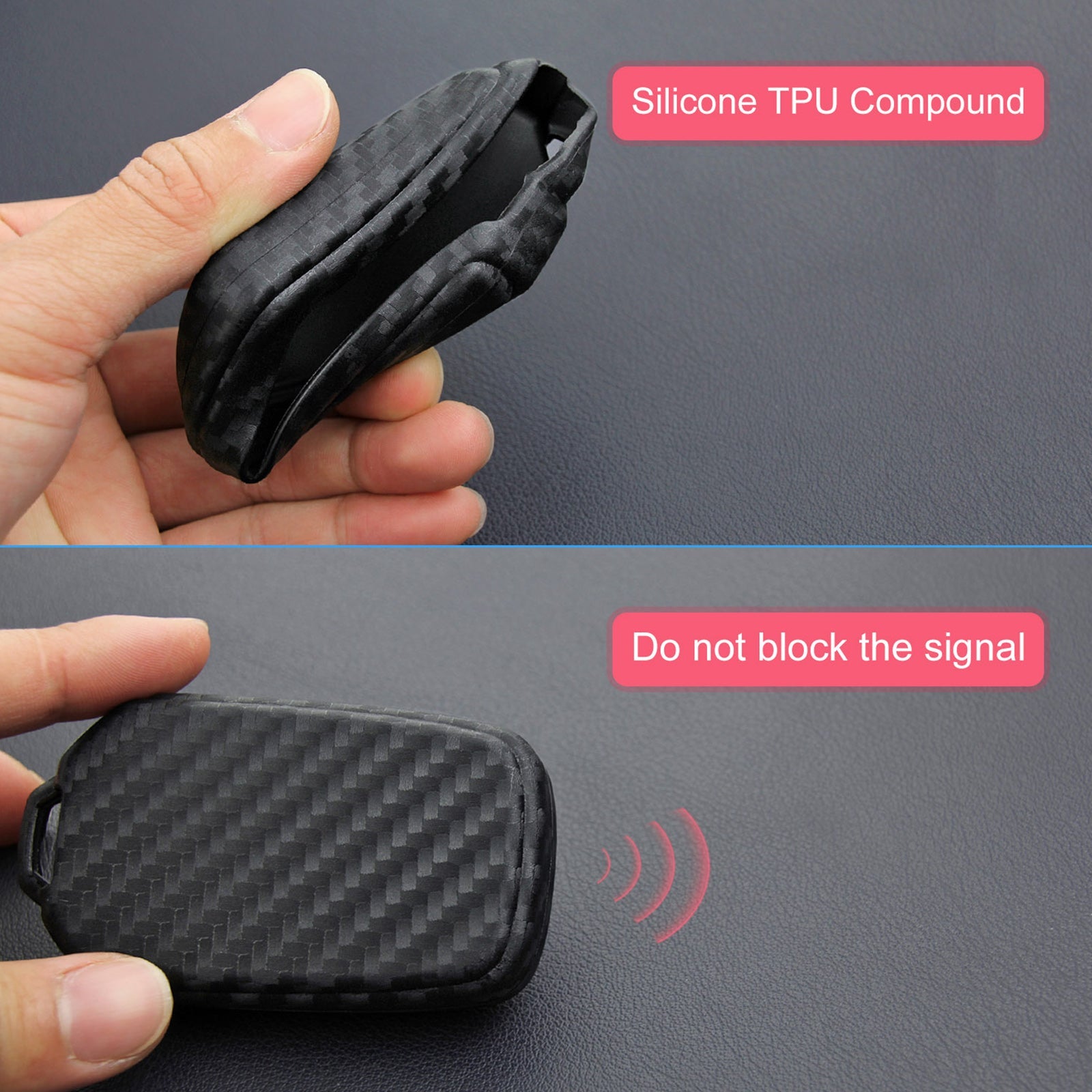 Leather Silicone Car Key Case Cover With Buckle For Isuzu