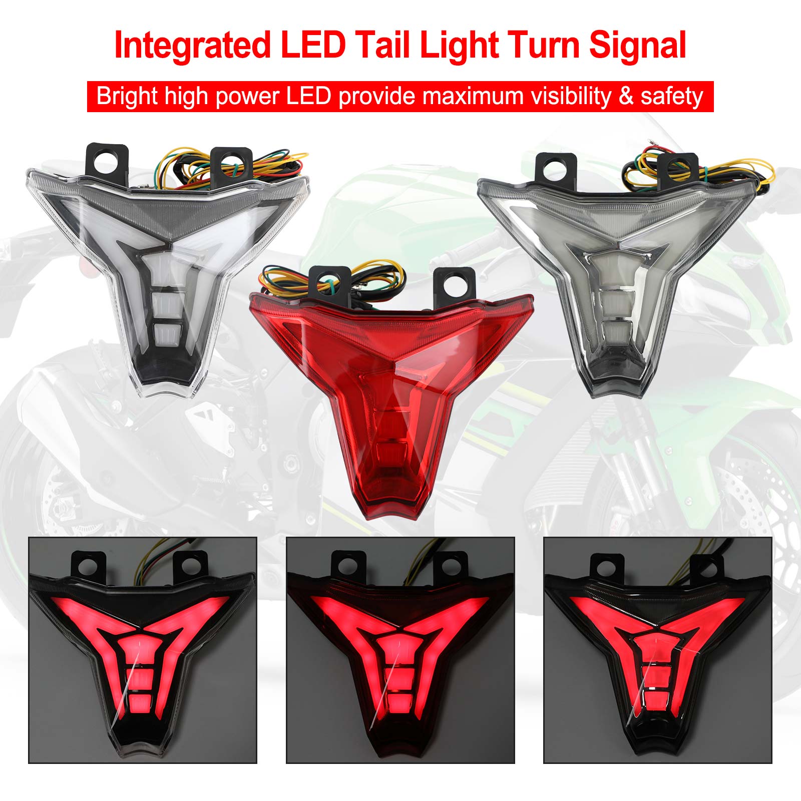2013-2022 Kawasaki Z1000 Integrated Tail Light Turn Signal Generic