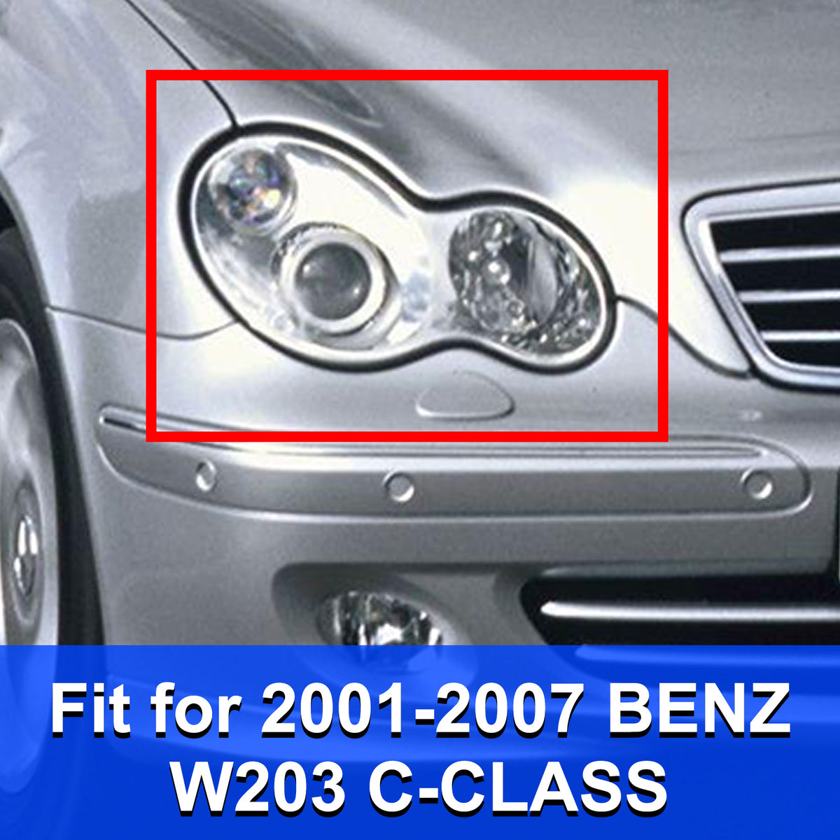 2001-2007 BENZ W203 C-Class C350 Headlight Lens Shell Plastic Cover Left + Right Generic