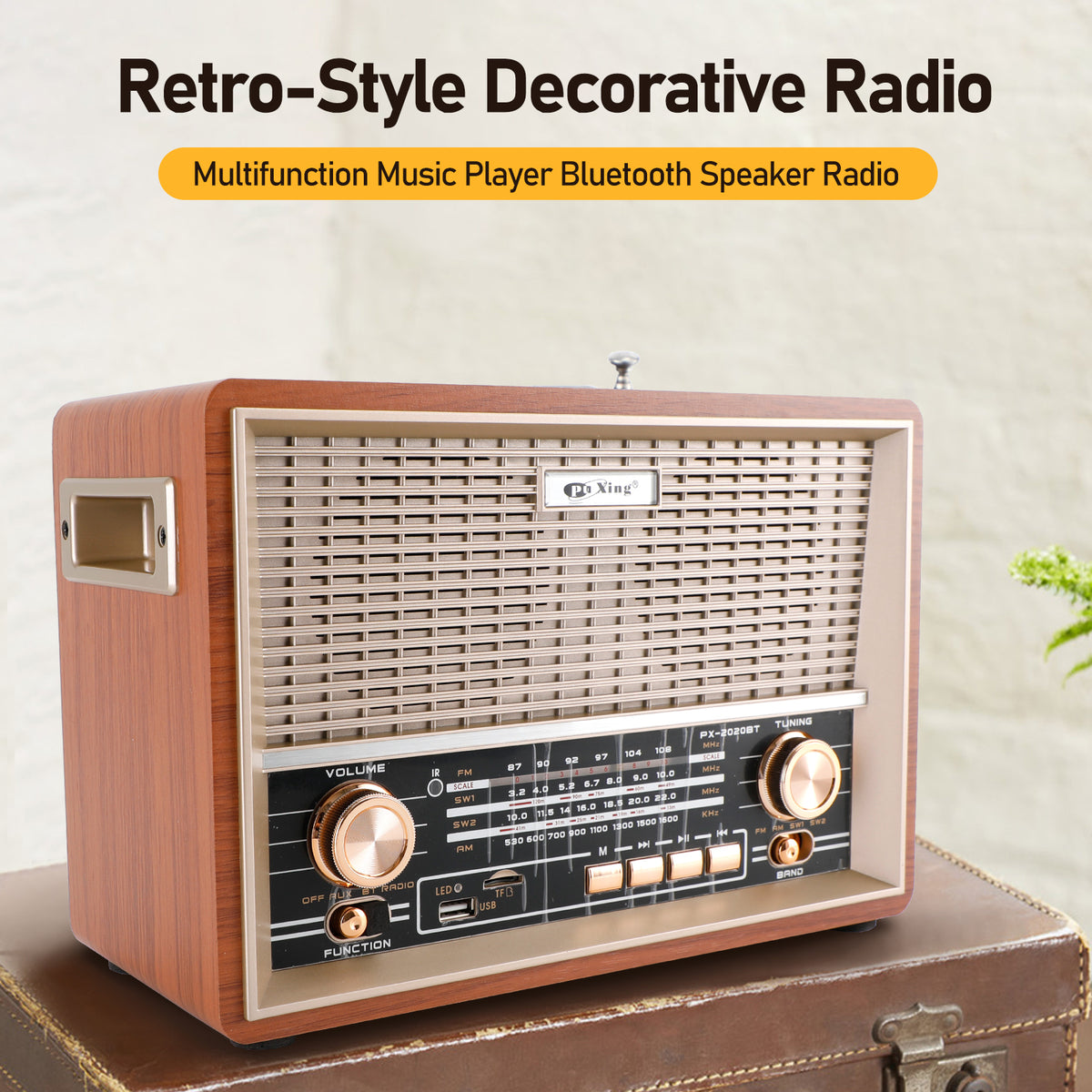 Retro-Style Decorative Radio Multifunction Music Player Bluetooth Speaker Radio