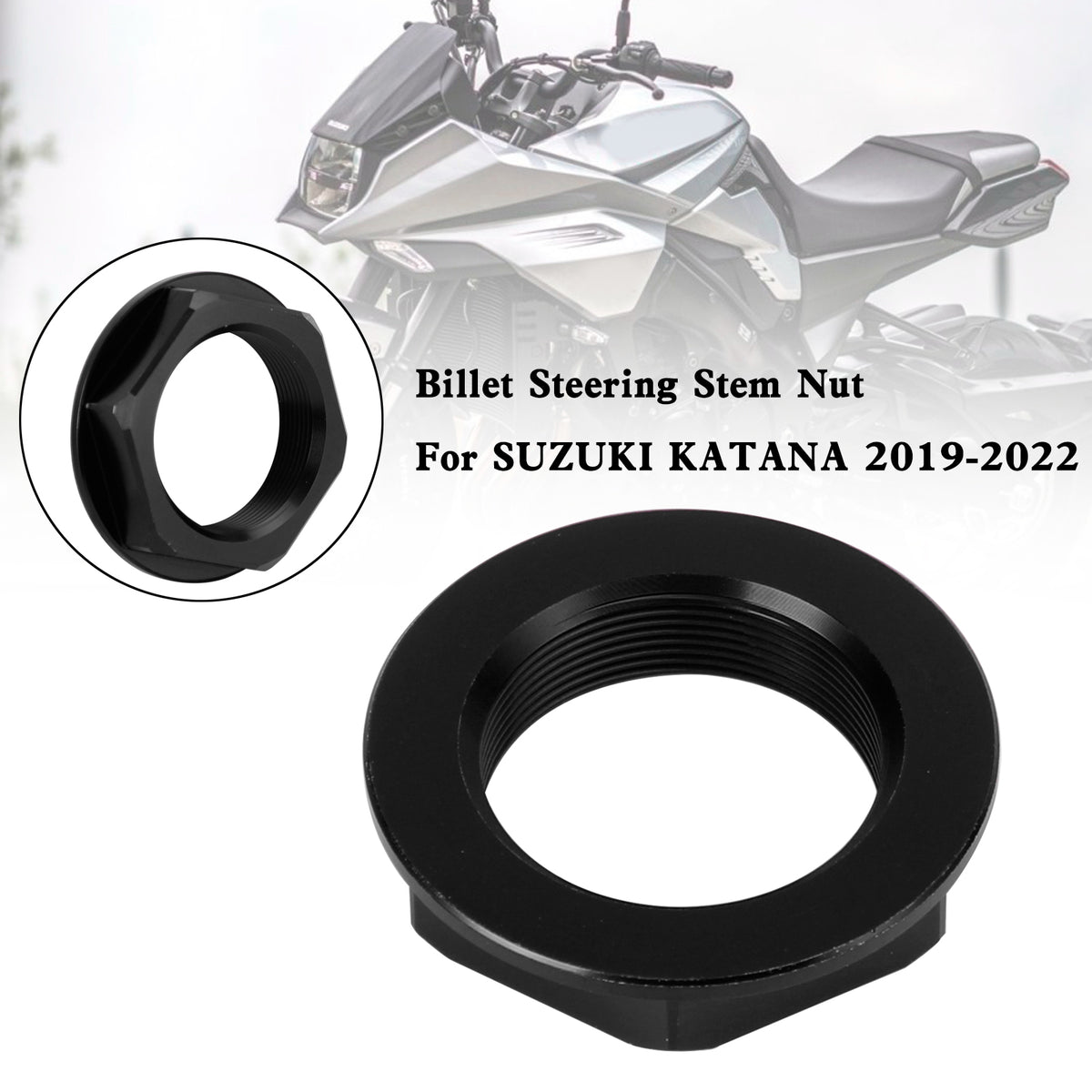 Billet Steering Stem Nut For SUZUKI GSXR 600/750 YZF-R1 ZX6R S1000RR Black