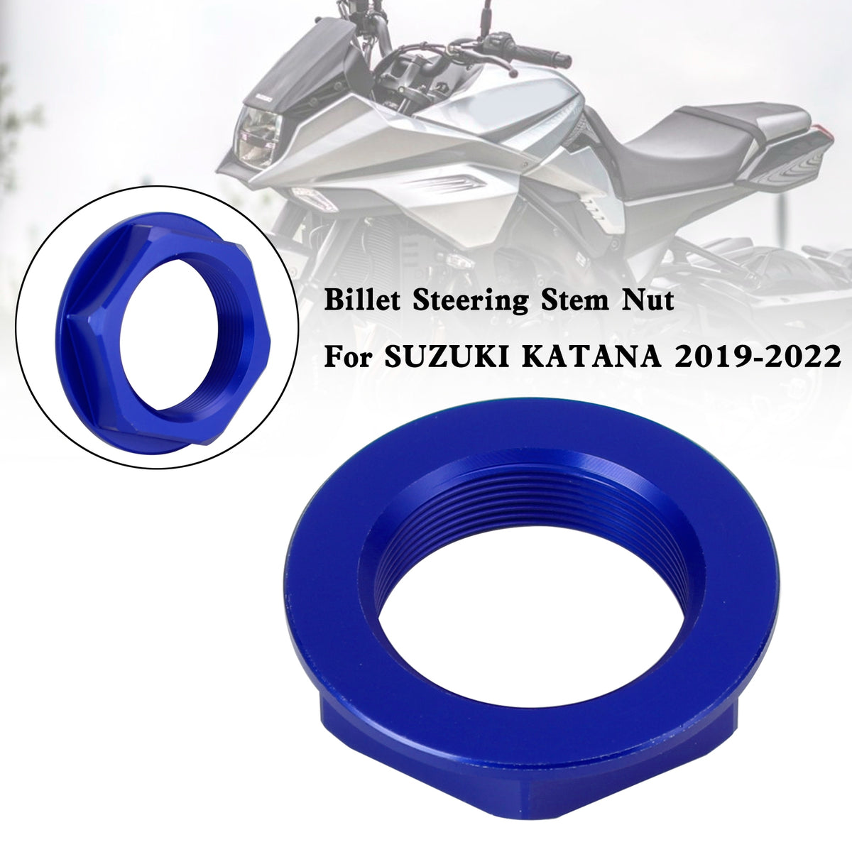 Billet Steering Stem Nut For SUZUKI GSXR 600/750 YZF-R1 ZX6R S1000RR Blue