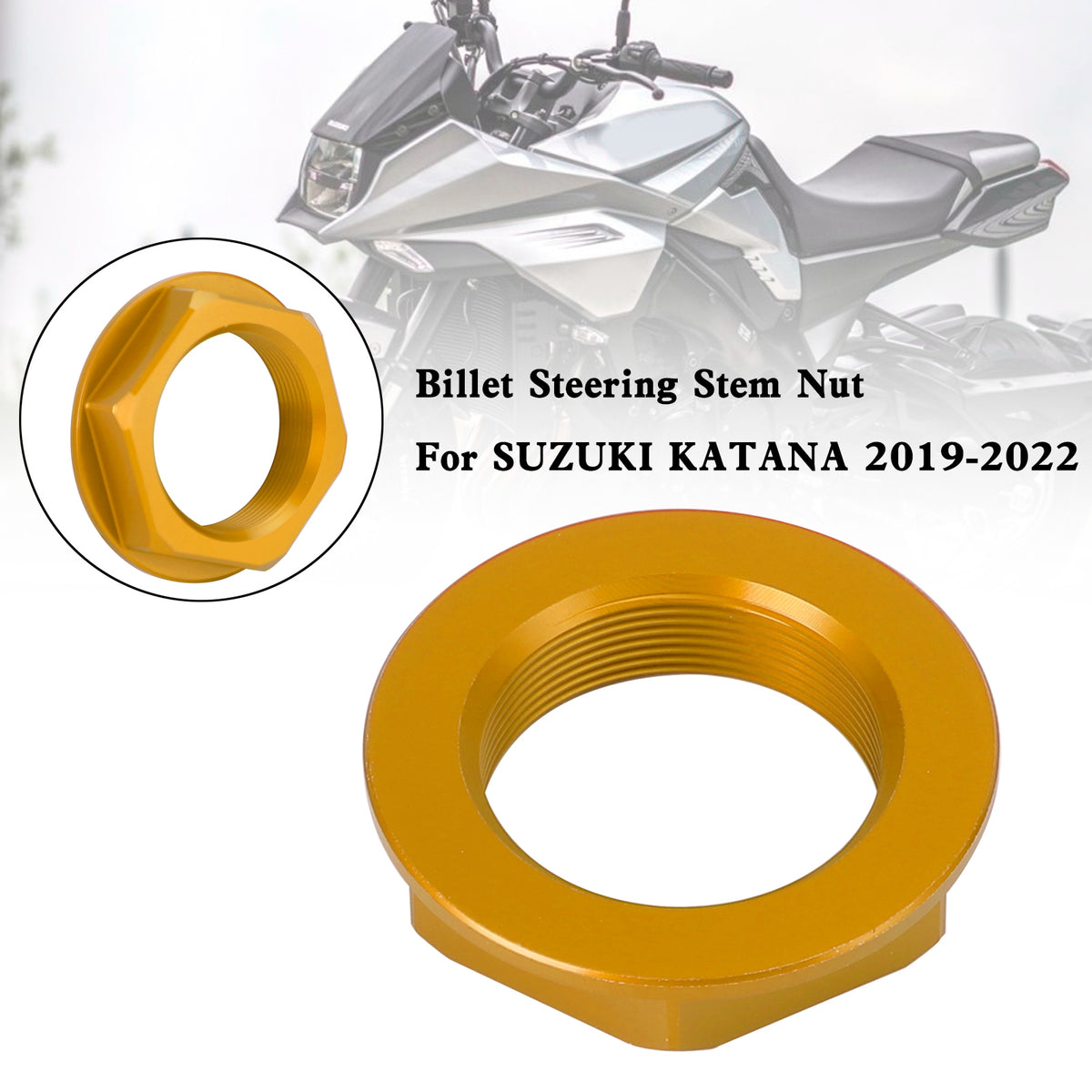 Billet Steering Stem Nut For SUZUKI GSXR 600/750 YZF-R1 ZX6R S1000RR Gold