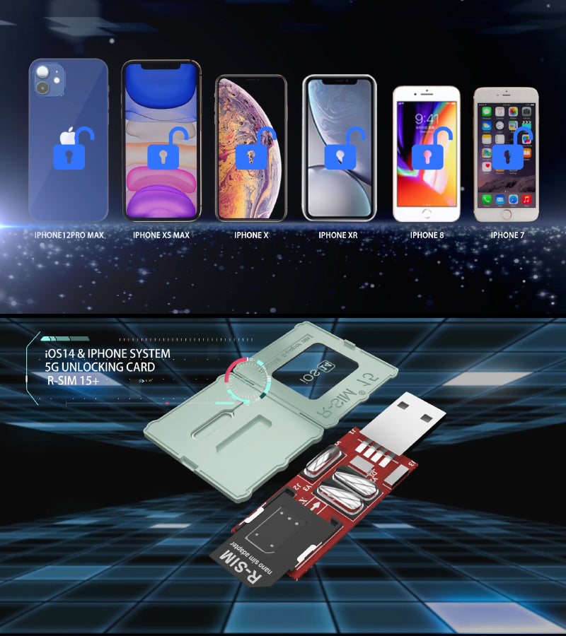 Upgrade RSIM-15+ 15 Nano Unlock Card for iPhone 13 Pro 12 Pro Max X Max 8 iOS15