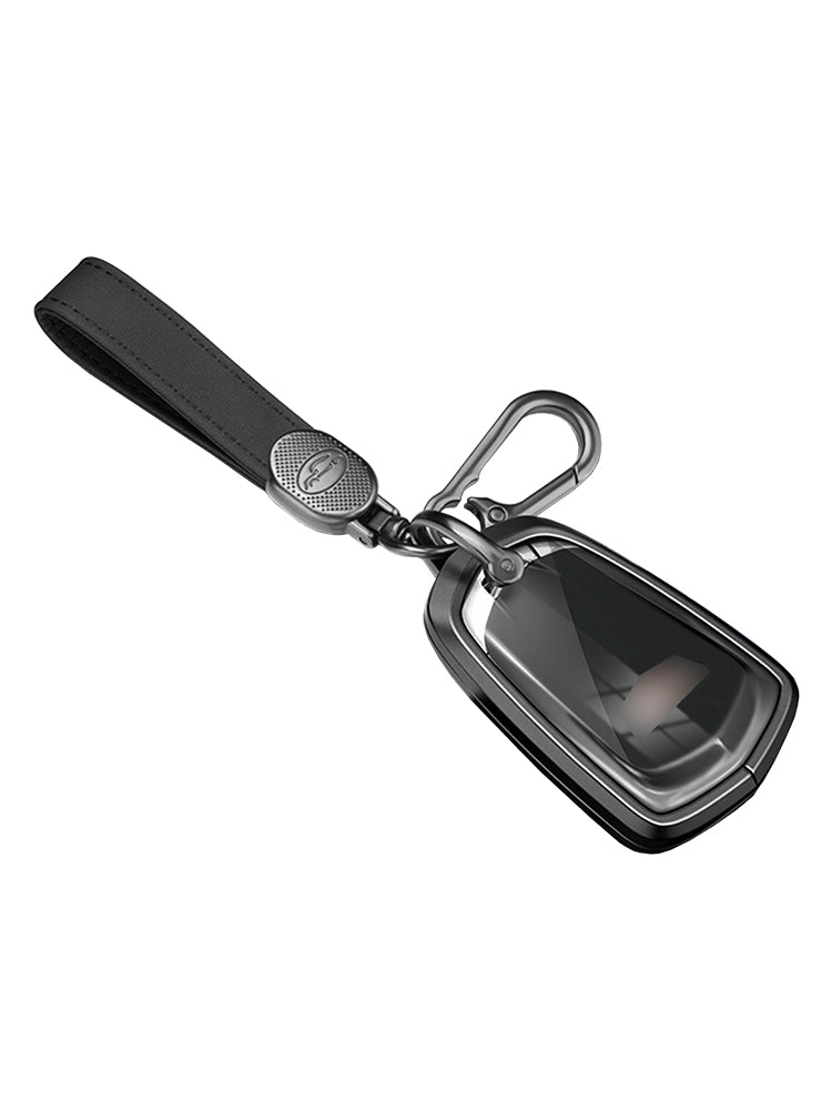 Aluminum Alloy TPU Black Car Key Case Cover With Buckle For Cadillac