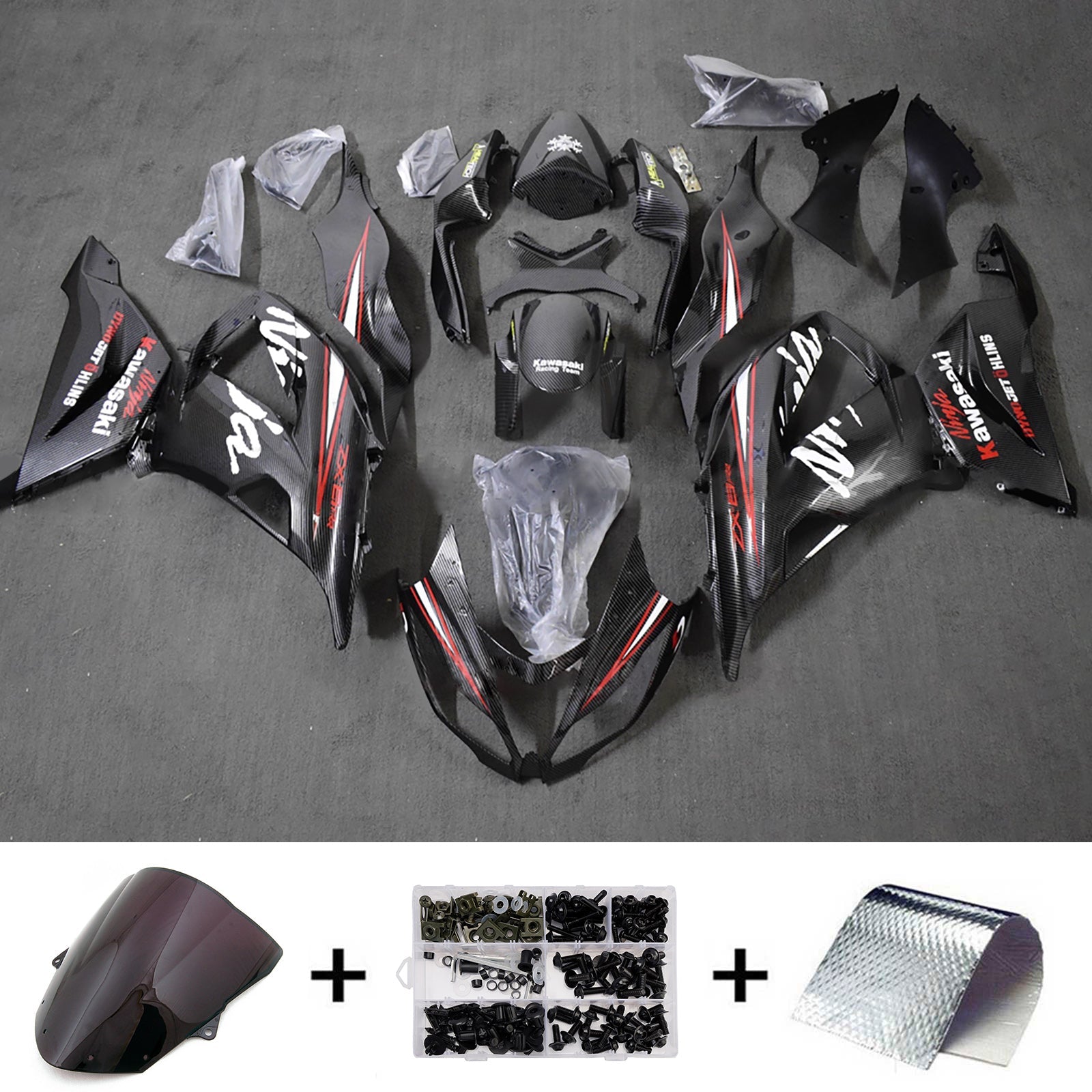 Injection Fairing Kit Bodywork Plastic ABS fit For Kawasaki ZX6R 636 2013-2018