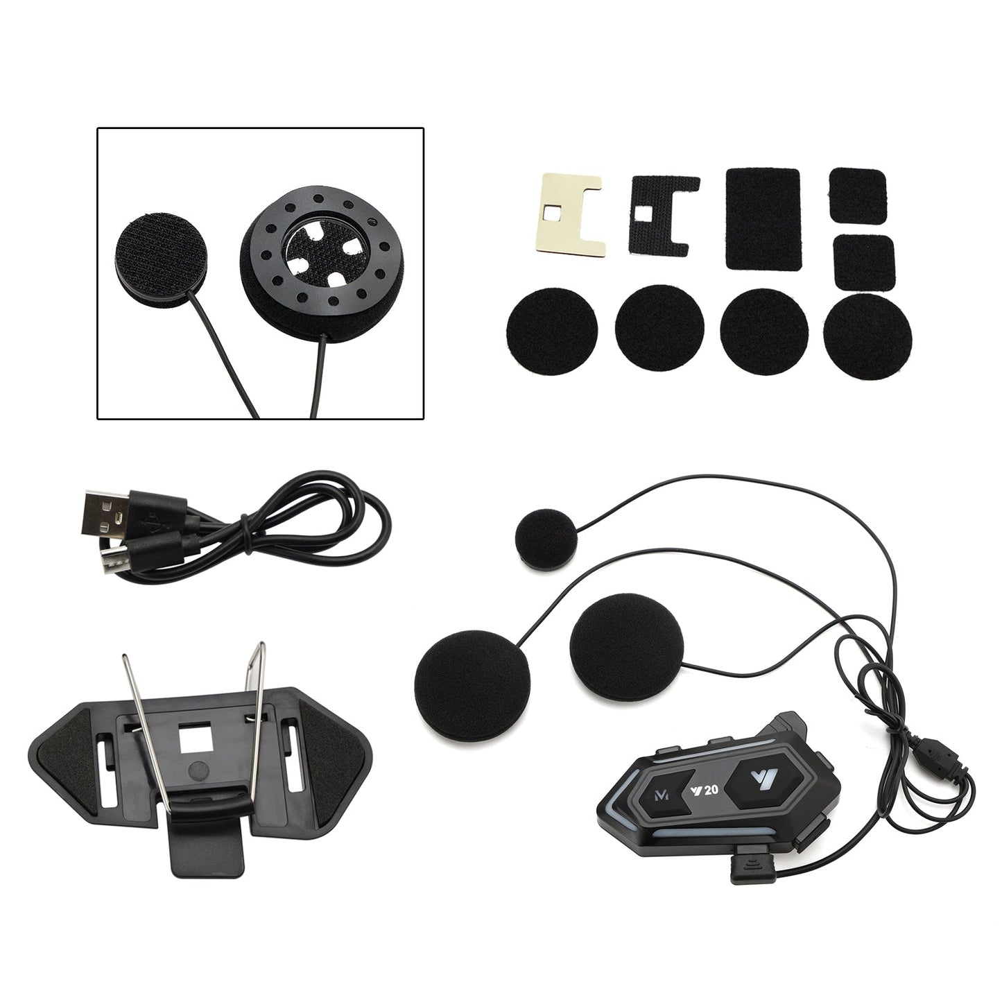 Universal Wireless Player Helmet Bluetooth Earphone Headset Y20 For Motorcycle