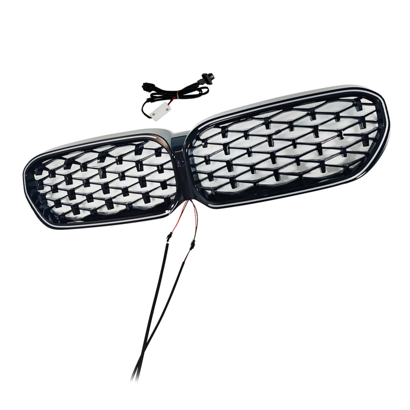 2021-2024 Fit BMW 5 Series G30 G38 Diamond Front Kidney Grill Grille Black