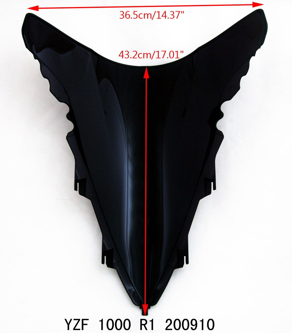 Windshield Windscreen Double Bubble For Yamaha YZFR1 2009-2014 YZF 1000 R1 Black