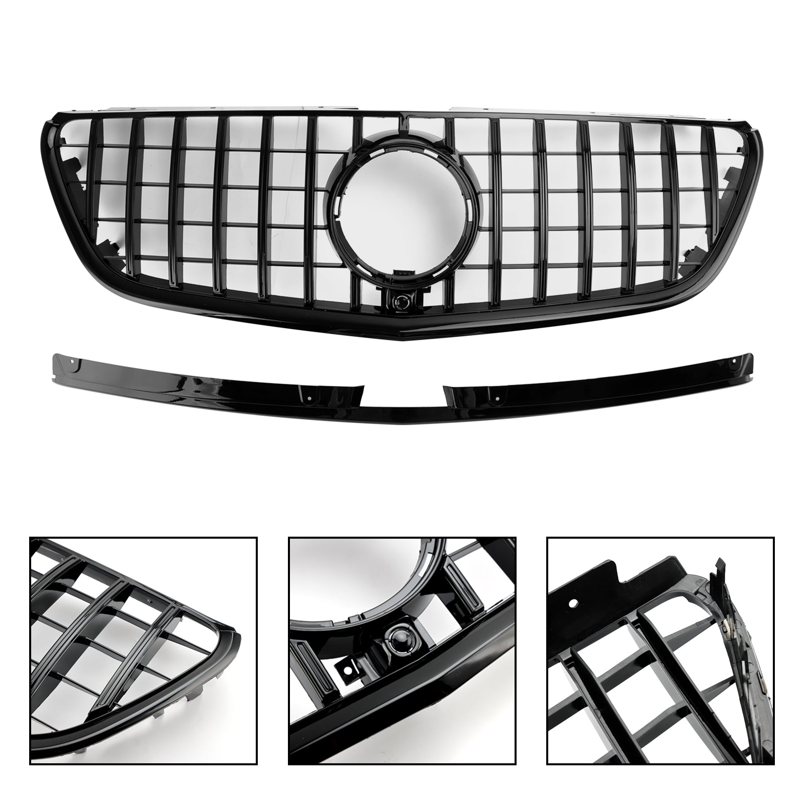 2015-2019 Vito W447 Mercedes GT Stlye Gloss Black Front Bumper Grill Grille