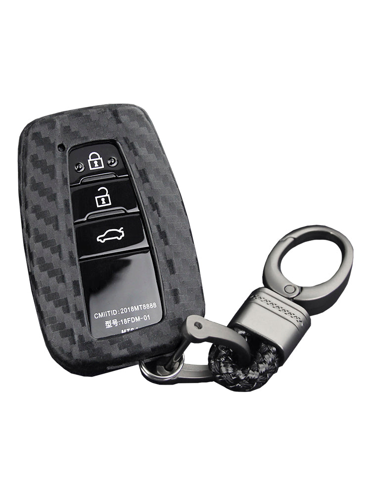 Leather Silicone Car Key Case Cover With Buckle For Toyota Camry