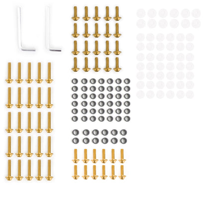 158Pcs Sportbike Windscreen Fairing Bolts Kit Fastener Clips Screws Gold