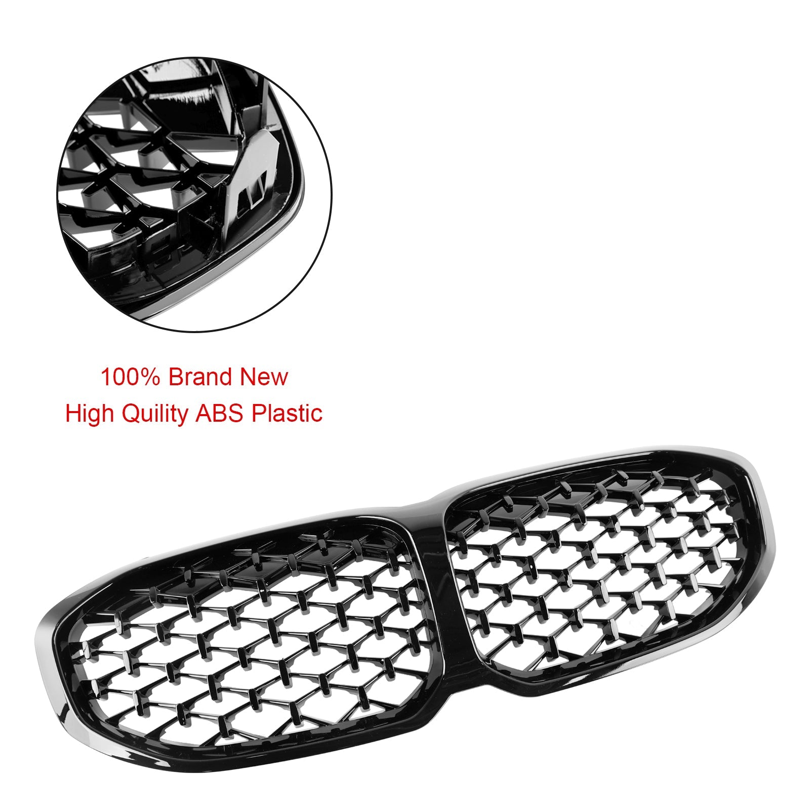 BMW 1 Series F40 2019-2024 Gloss Black Diamond Front Kidney Grill Grille