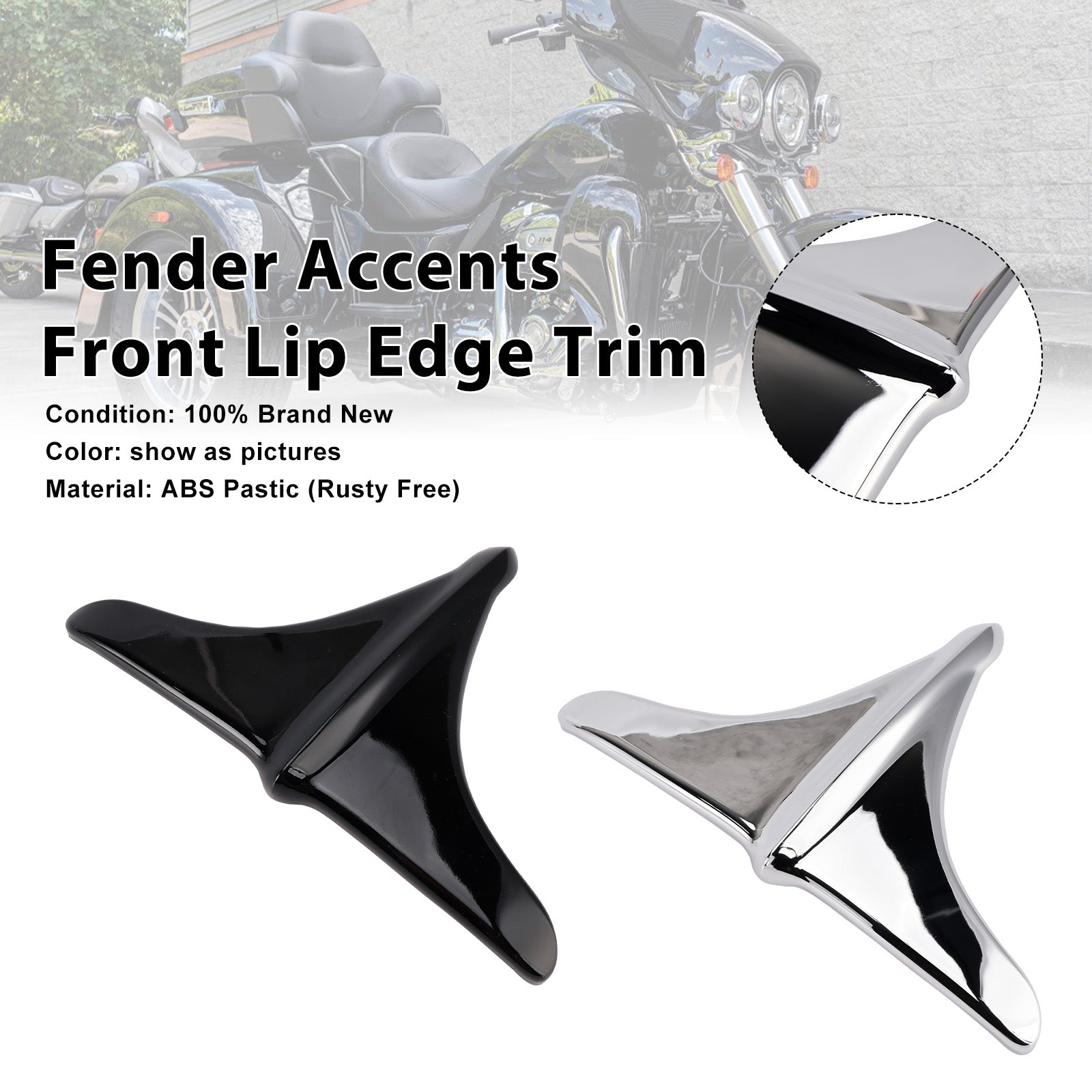 ABS Rear Fender Accents Front Edge Trim For Street Tri Glide 2009-2023