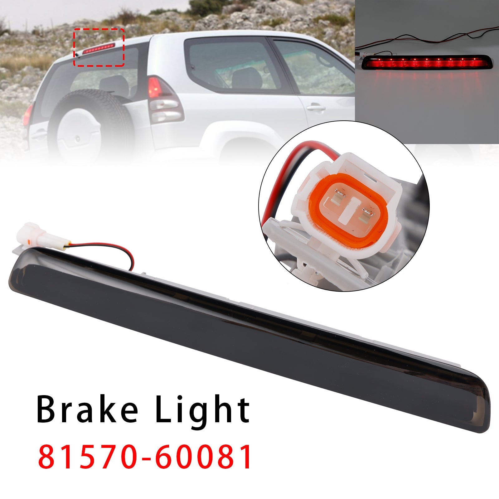 Rear Center Stop Brake Lamp For Toyota Prado LC120 FJ120 TRJ120 GX470 2003-2009