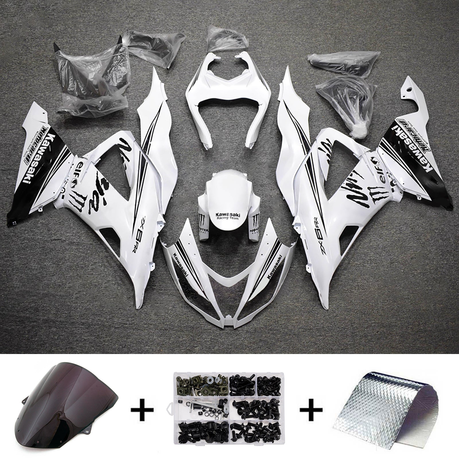 Injection Fairing Kit Bodywork Plastic ABS fit For Kawasaki ZX6R 636 2013-2018