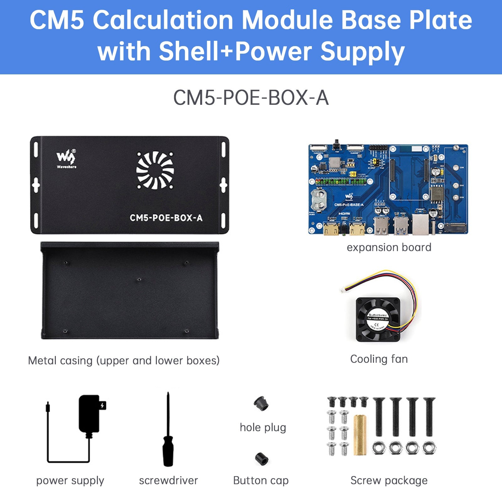 Raspberry Pi CM5 PoE Expansion Board Computing Module Baseboard Support M.2 NVMe