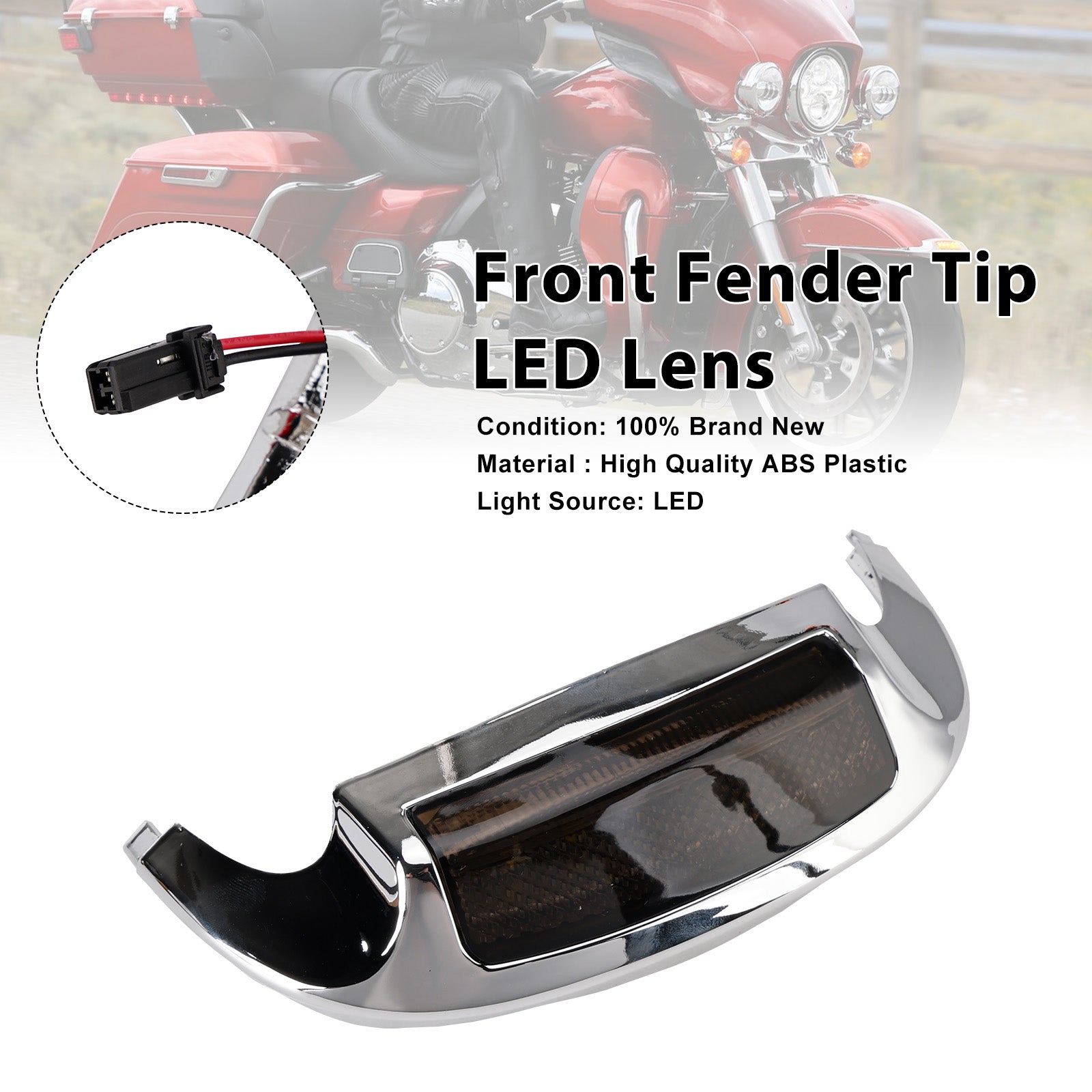Front Fender Tip LED Lens Fit For Electra Glide Ultra Limited Low 2014-2023