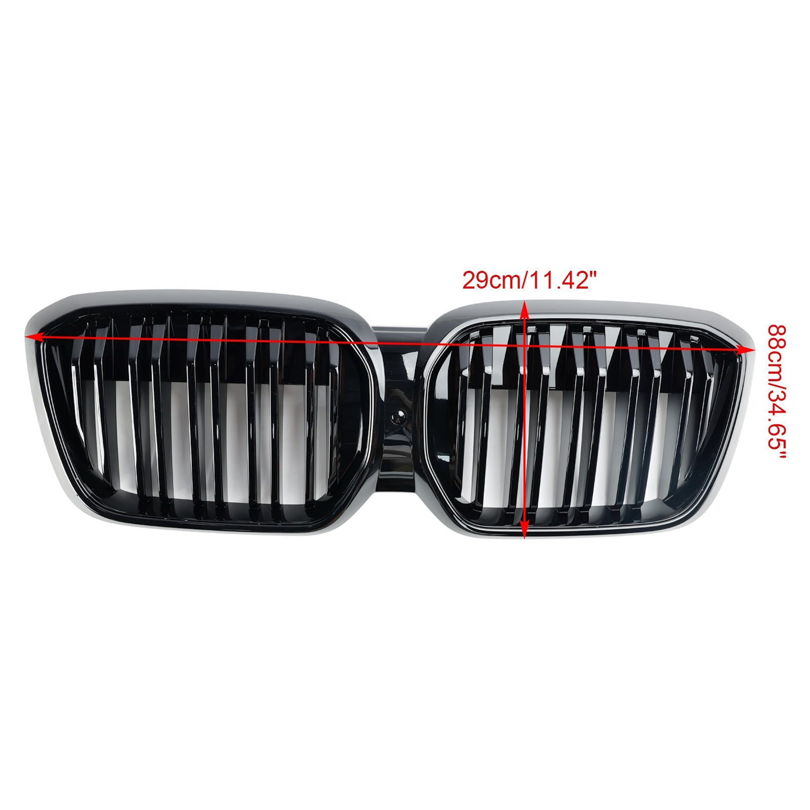 2022 2023 2024 BMW IX3 G08 LCI Double Slat Gloss Black Front Kidney Grill Grille