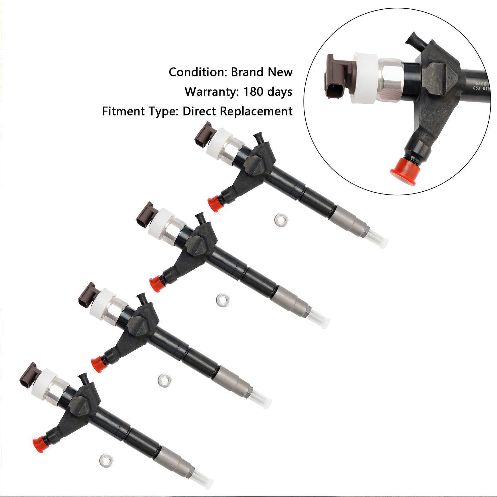 2006-2009 Nissan Navara & Pathfinder YD25 4PCS Fuel Injector 16600-EB70A 095000-6250